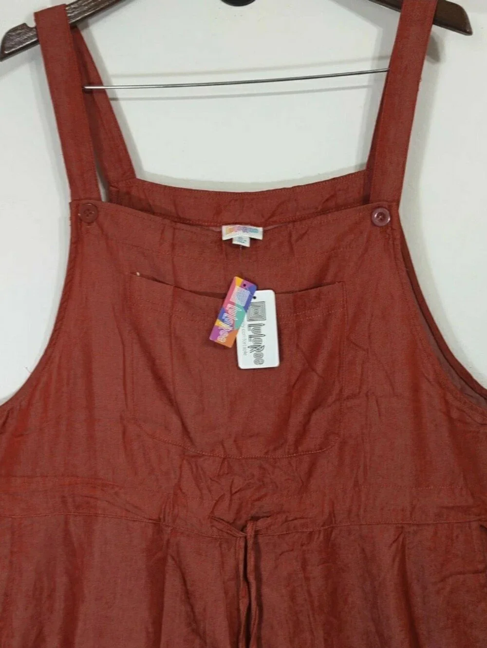 Lularoe Juliet Jumpsuit Chambray Collection Brick Red XL NWT